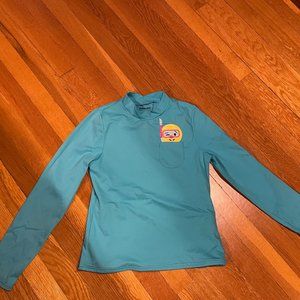 NWOT Lands End Girls Teal Snorkeling Rash Guard Size M 10-12